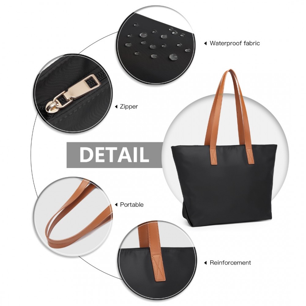 Dámska vodeodolná casual shopper taška LH2240- čierna - 14L LH2240-BK-(9)-1000x1000